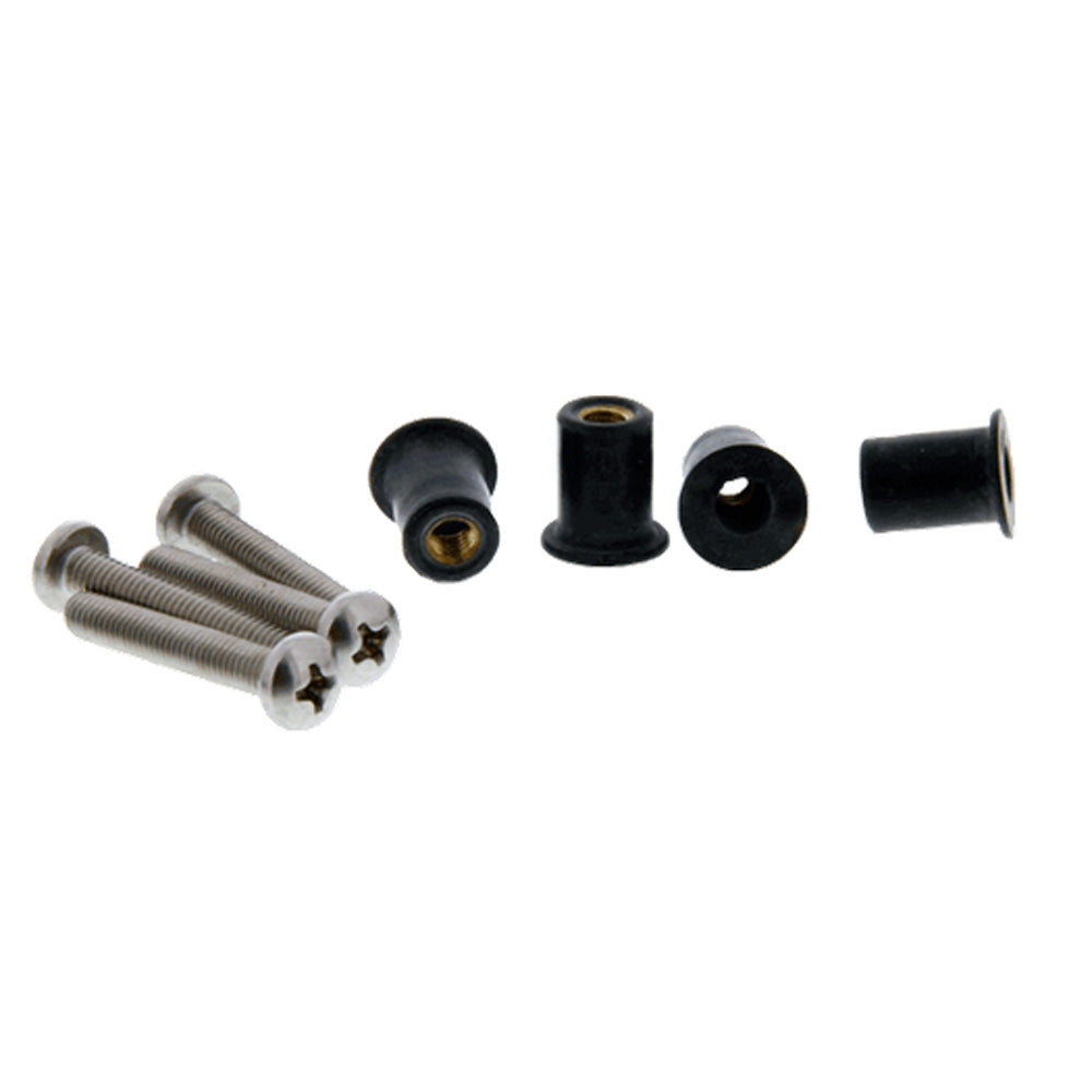 Scotty 133-4 Well Nut Mounting Kit, a 4-pack of marine accessories with rubber well nuts and mounting hardware for boat applications