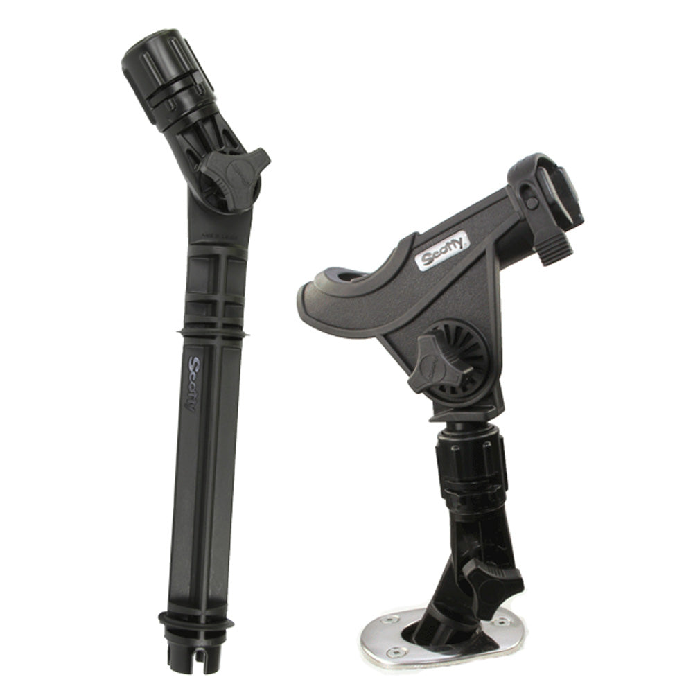 Scotty 453 Gimbal Adapter with Gear Head for fishing rod mounts, shown with adjustable gimbal and gear mechanism.