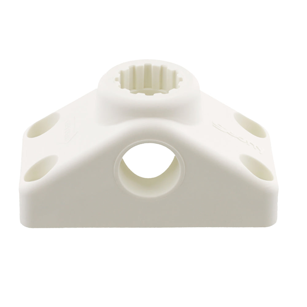 White Scotty Combination Side and Deck Mount accessory for boats, designed for secure and versatile mounting.