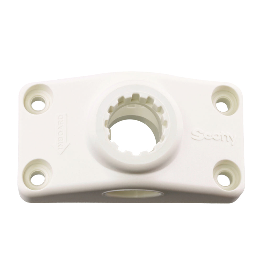 White Scotty Combination Side and Deck Mount accessory for boats, designed for secure and versatile mounting.