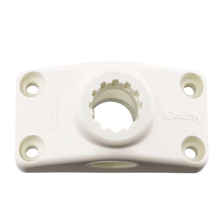 White Scotty Combination Side and Deck Mount accessory for boats, designed for secure and versatile mounting.