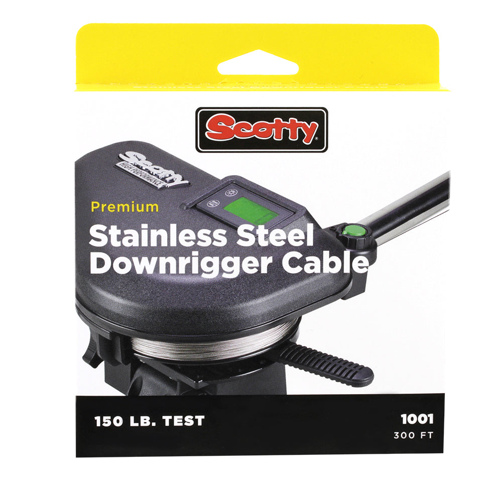 Scotty 400ft premium stainless steel replacement cable for downrigger accessories, durable fishing gear component.