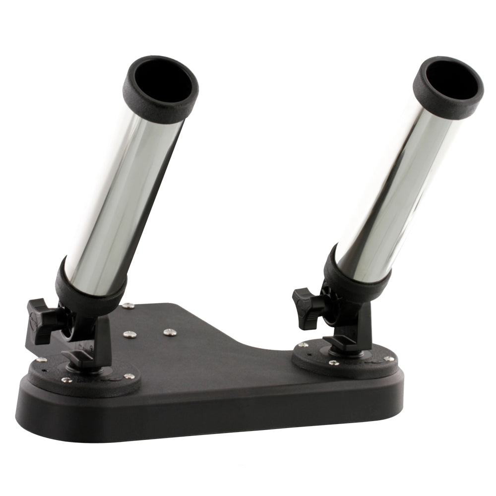 Scotty 447 HP Dual Rocket Launcher Rod Holder for downriggers, black plastic with mounting bracket, fits fishing rods.