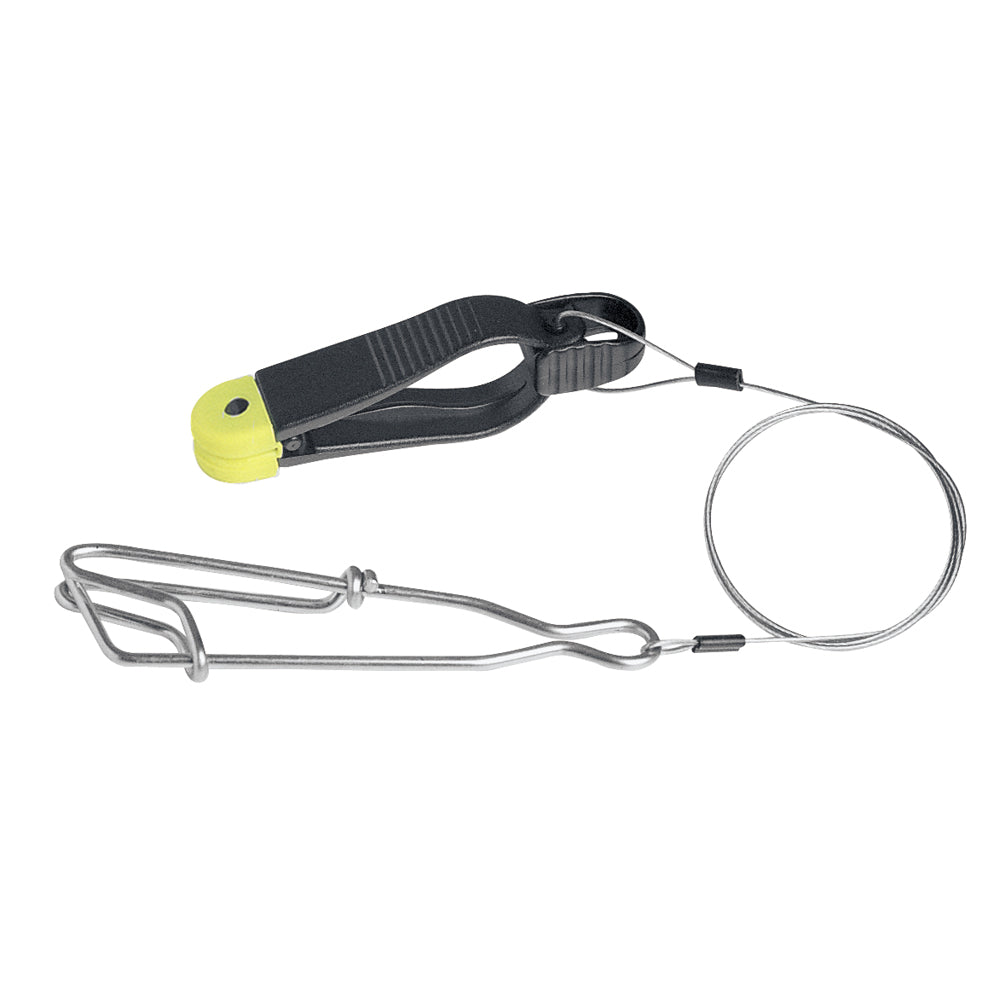 Scotty Mini Power Grip Plus Release with 18-inch cable snap for downrigger accessories, designed for secure fishing line control.