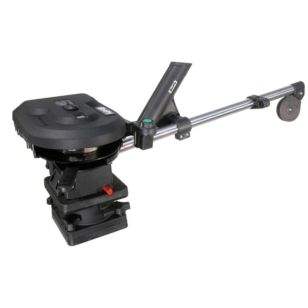 Scotty 1101 Depthpower 30-inch electric downrigger with rod holder and swivel base for fishing boat setup