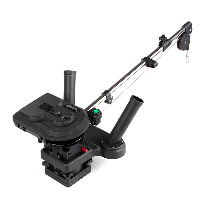Scotty 1116 Propack 60-inch electric downrigger with dual rod holders and swivel base, used for deep-water fishing.