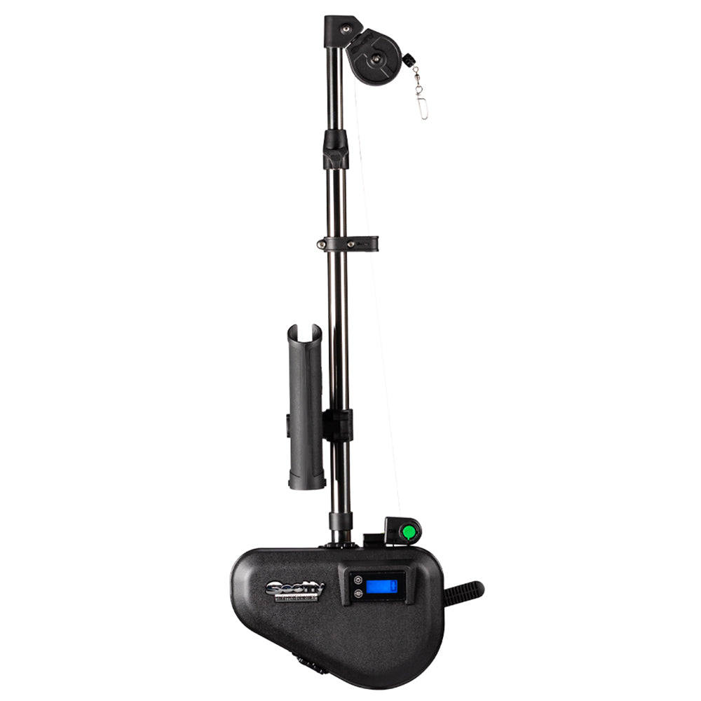 Scotty 2106B Depthpower HP downrigger in stainless steel, telescoping from 36 to 60 inches for fishing boats.