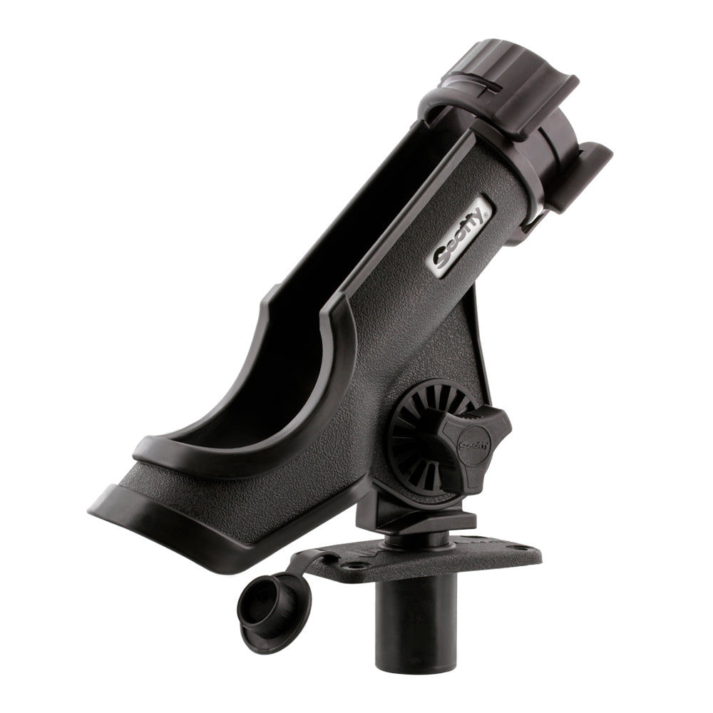 Black Scotty Powerlock Rod Holder with 244 Flush Deck Mount for secure fishing rod storage.