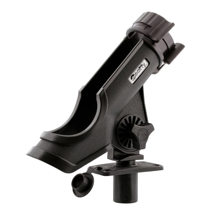 Black Scotty Powerlock Rod Holder with 244 Flush Deck Mount for secure fishing rod storage.