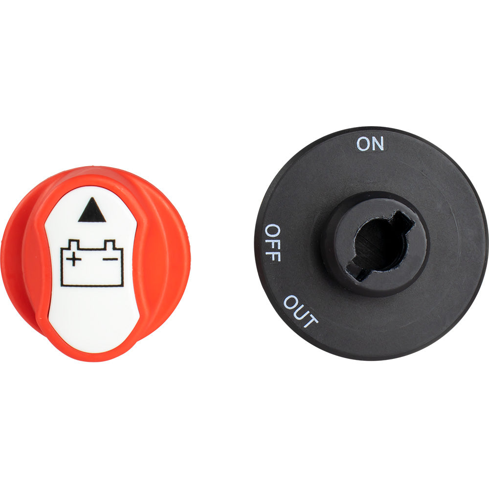 Sea-Dog Mini Battery Switch Key with Removable Knob for 32V 100A battery management systems, featuring durable construction.