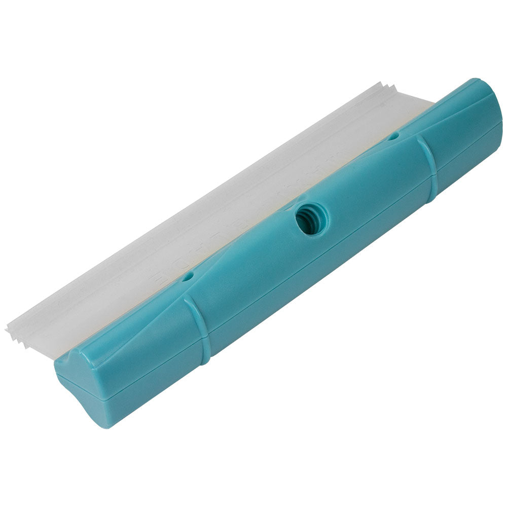 Sea-Dog boat hook silicone squeegee for cleaning, with a sturdy handle and flexible silicone blade for removing water and dirt.