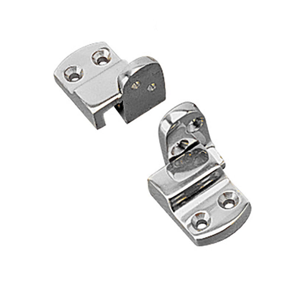 Chrome brass Sea-Dog ladder lock for deck and galley, securing ladder rungs and providing corrosion resistance.