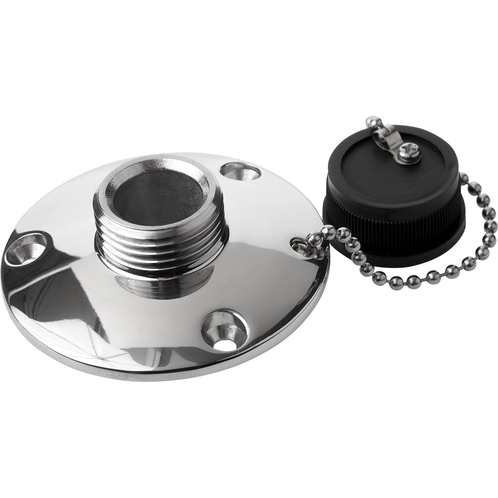 Sea-Dog stainless steel washdown water outlet for deck or galley, durable 316 stainless steel marine water outlet fitting.