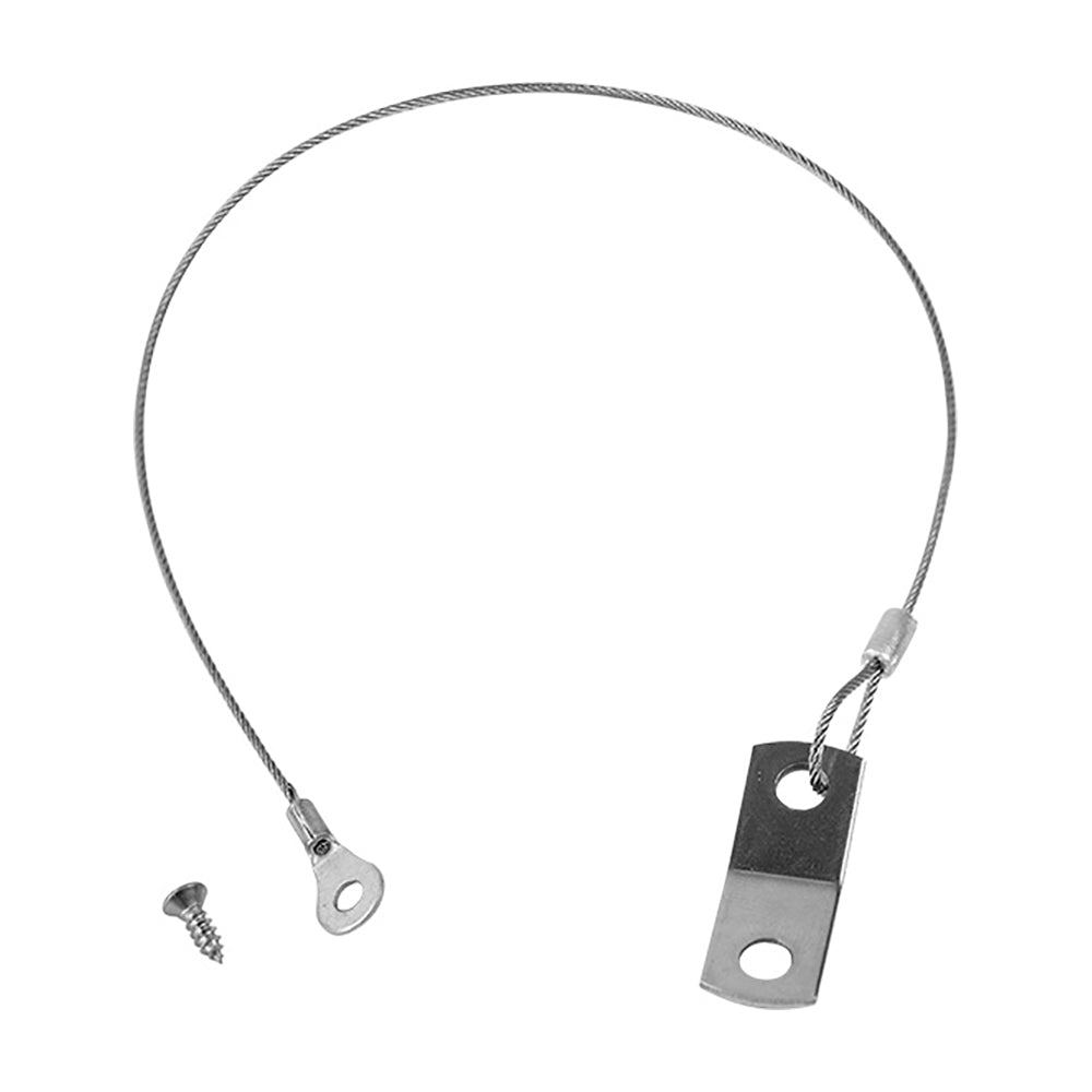 Sea-Dog 12-inch deck plate lanyard in black, designed for secure attachment on boat deck plates.