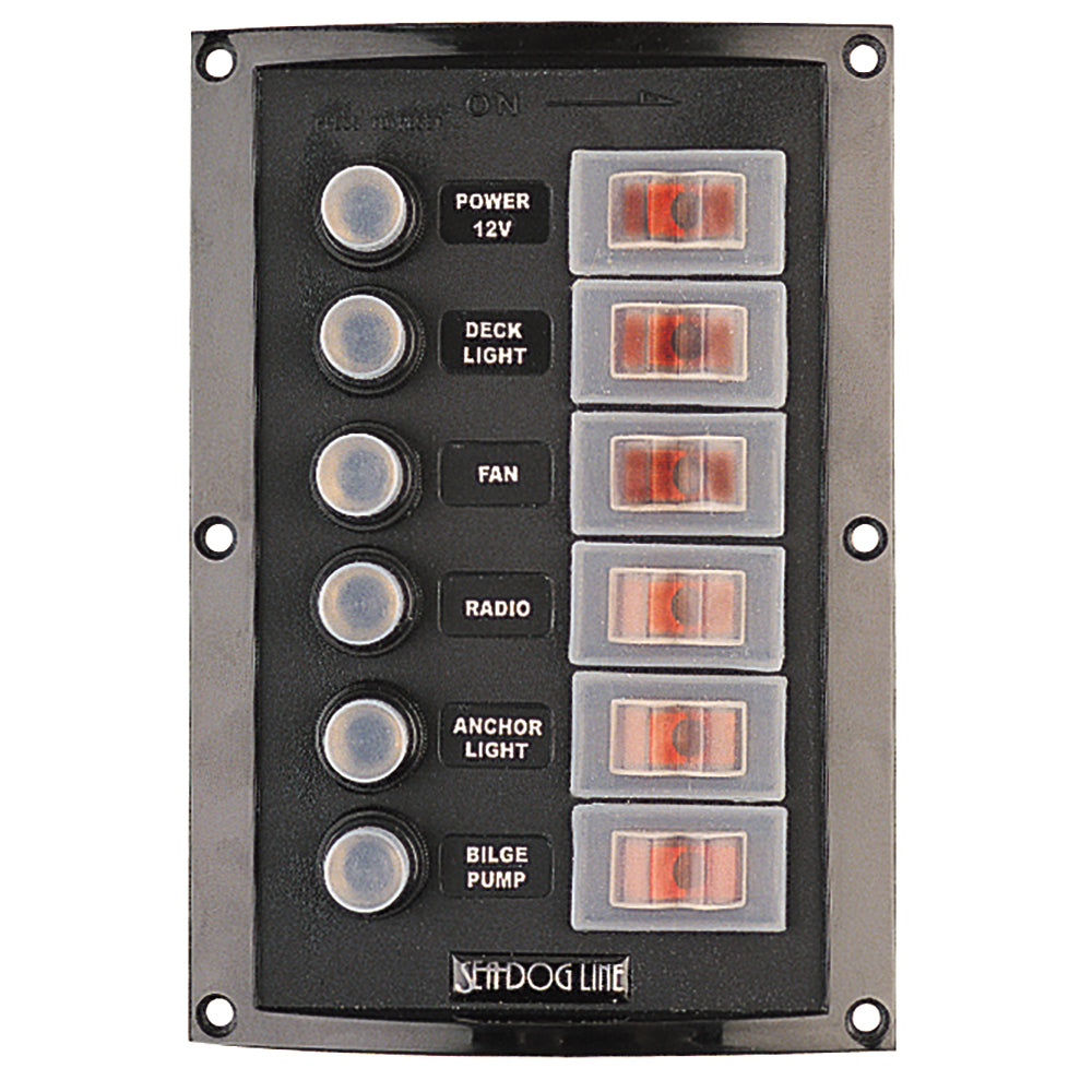 Panneau de disjoncteurs anti-éclaboussures Sea-Dog - 6 circuits
