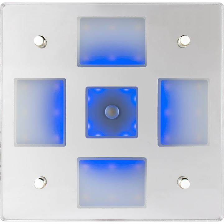 Miroir lumineux carré à LED Sea-Dog avec variateur marche/arrêt - Blanc/bleu