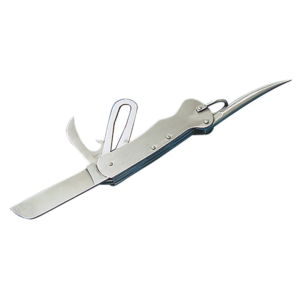 Sea-Dog rigging knife with 304 stainless steel blade, compact and durable for marine sailing and rigging tasks.