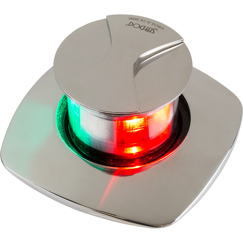 Sea-Dog LED Pop Out Combination Bow Light for navigation, mounted on a boat&