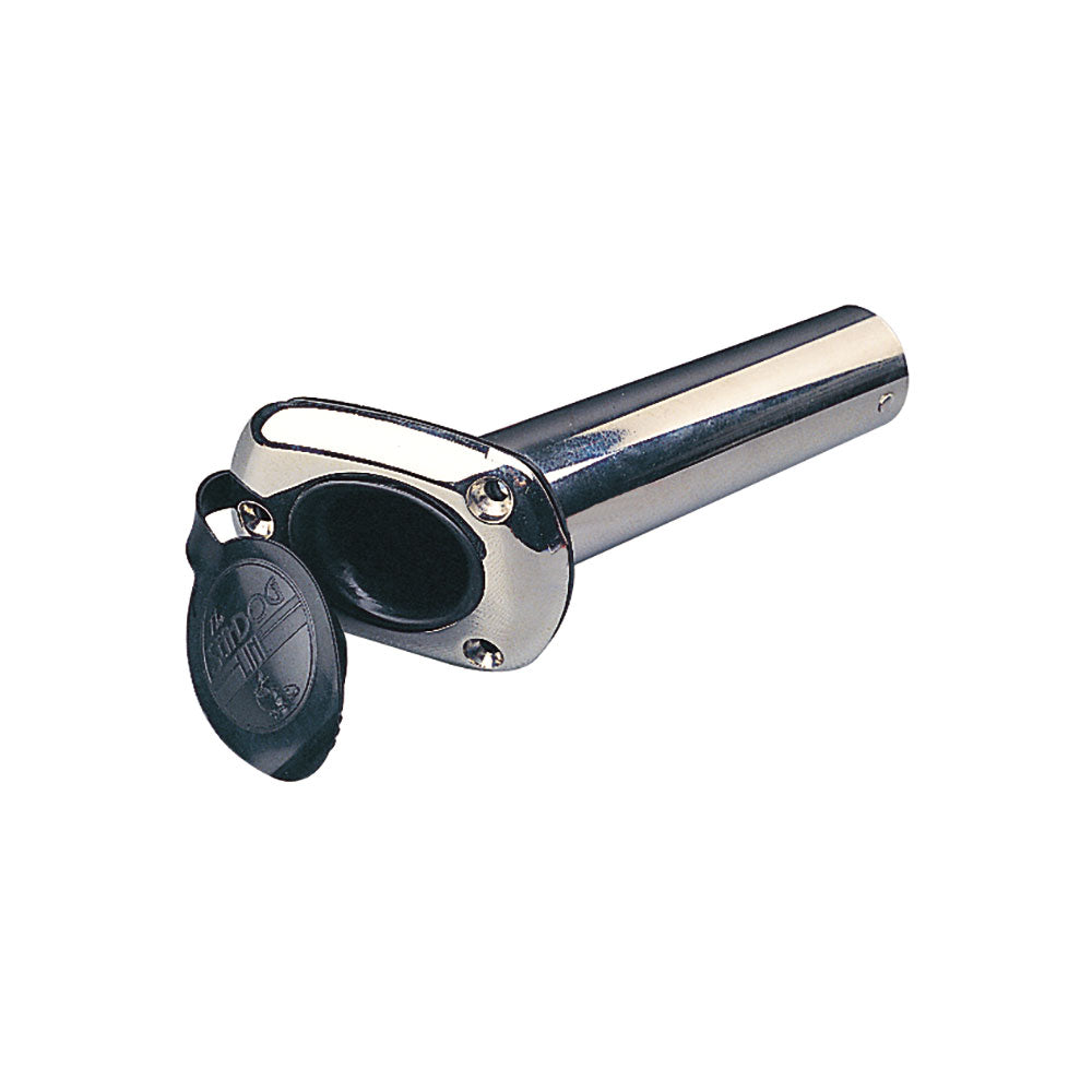 Sea-Dog stainless steel flush mount rod holder with cap, 30 inches, designed for marine fishing and boat rod storage.