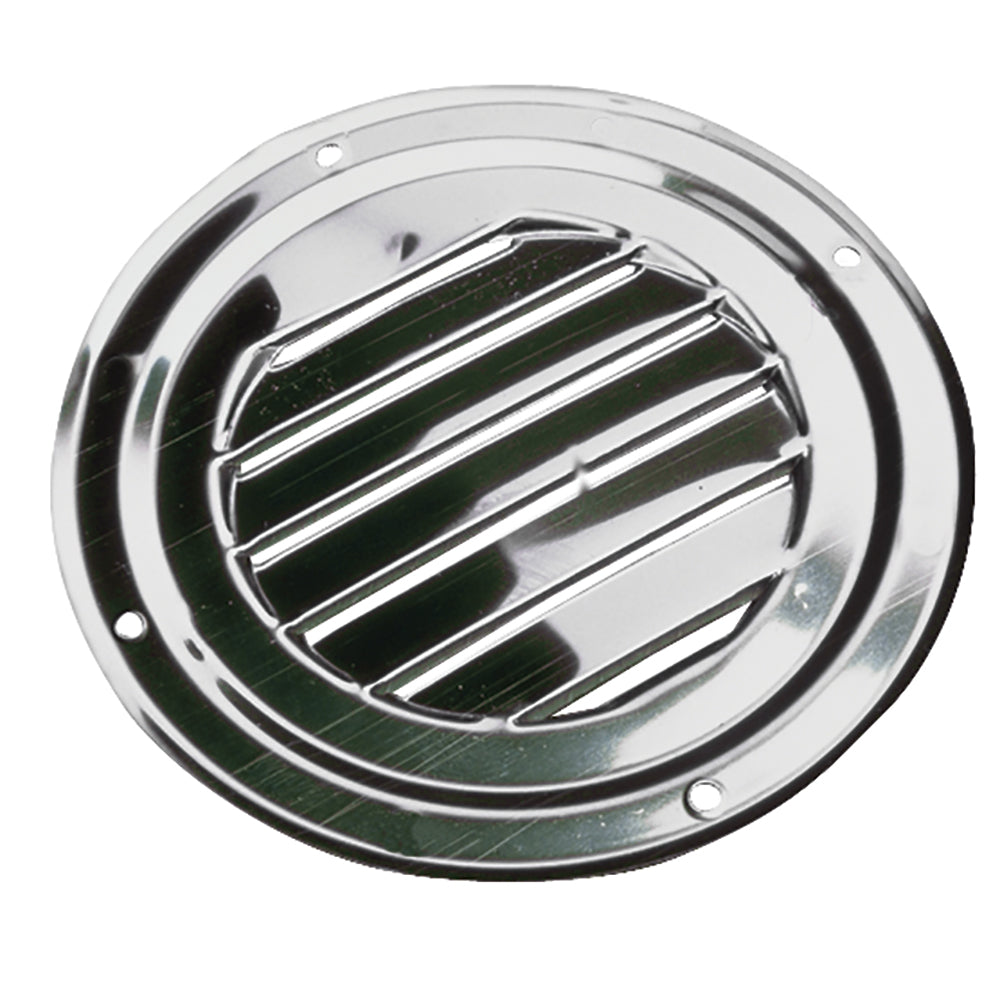 Sea-Dog stainless steel round louvered vent, 5-inch diameter, durable marine-grade vent with louvers for airflow and ventilation.