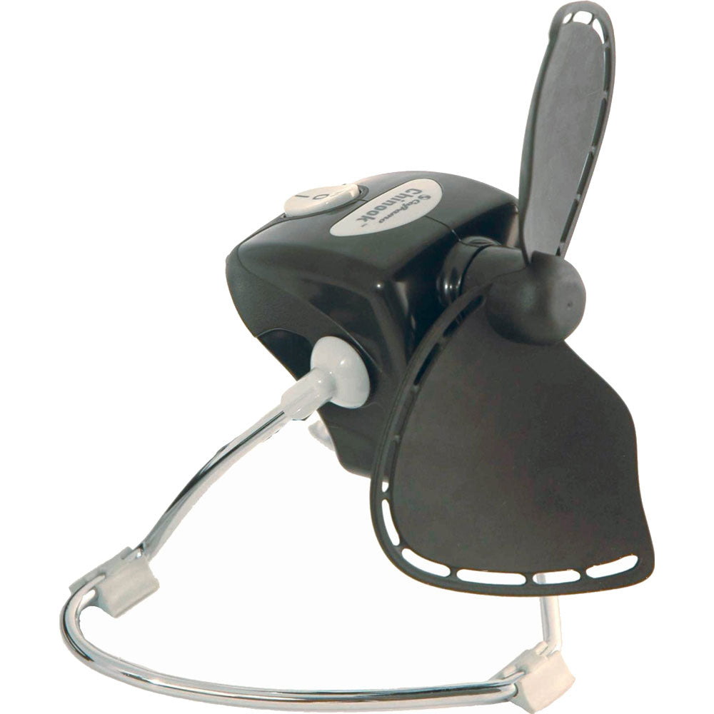 SEEKR by Caframo Chinook 707 120V AC 2-speed 7-inch black fan with adjustable blades and sturdy base.