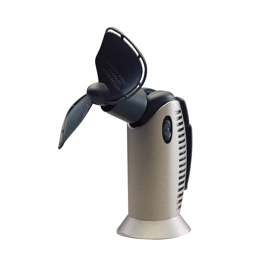 SEEKR by Caframo Tiny Tornado II 827 4.5-inch handheld black fan, compact and portable with a sleek design.