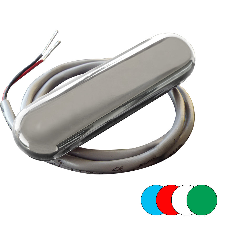 Shadow-Caster LED Courtesy Light with 316 SS cover, RGB multi-color, 2-foot lead wire, interior use, 4-pack for automotive lighting.