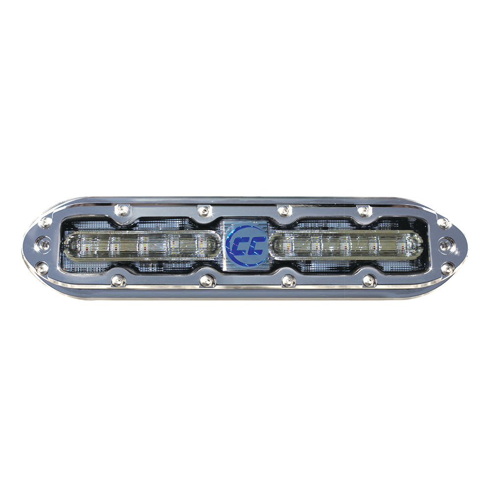Shadow-Caster Color Caster underwater LED light with multi-color options and 10-foot lead wire, designed for underwater lighting applications.
