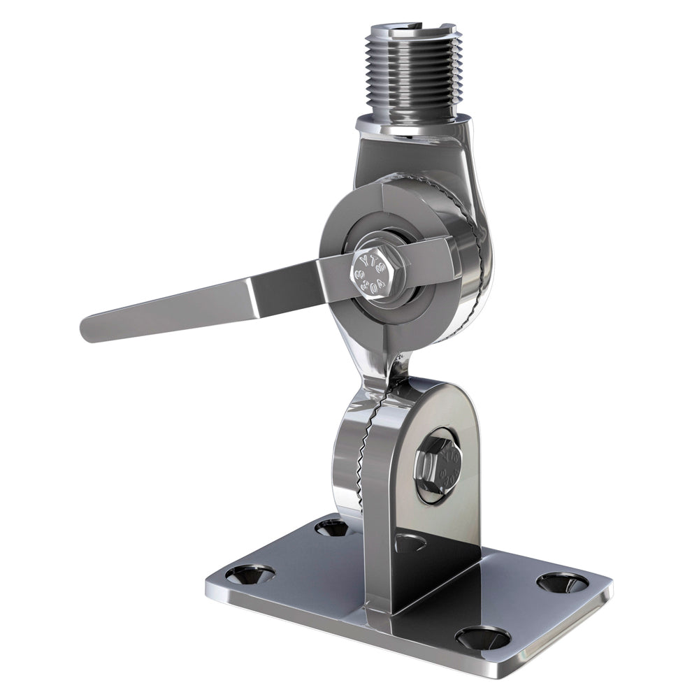 Shakespeare 4187 stainless steel ratchet mount for antenna installation, featuring a secure, durable design for marine or vehicle use.