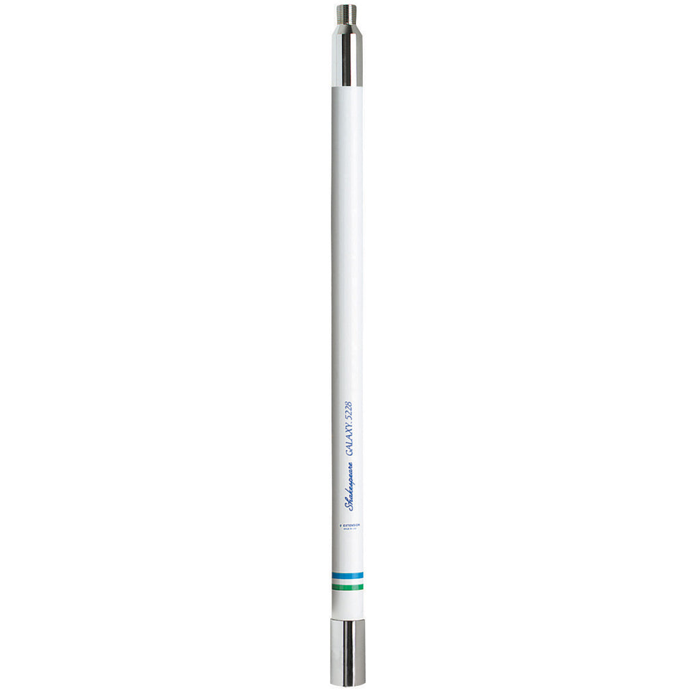 Shakespeare Galaxy 5228 8-foot heavy-duty extension mast for antenna mounting, shown with mounting hardware and sturdy construction.