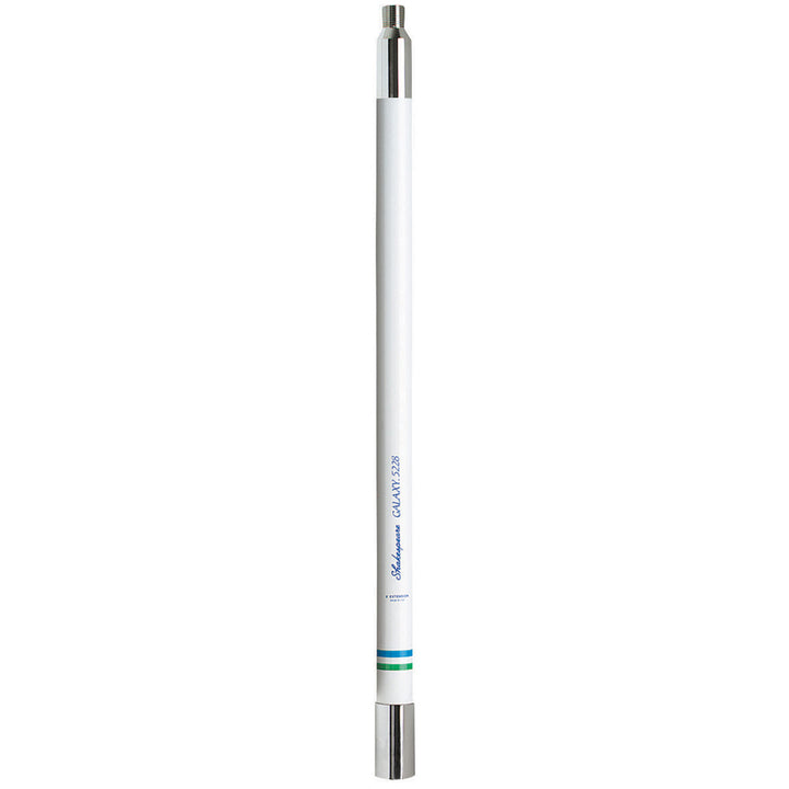 Shakespeare Galaxy 5228 8-foot heavy-duty extension mast for antenna mounting, shown with mounting hardware and sturdy construction.