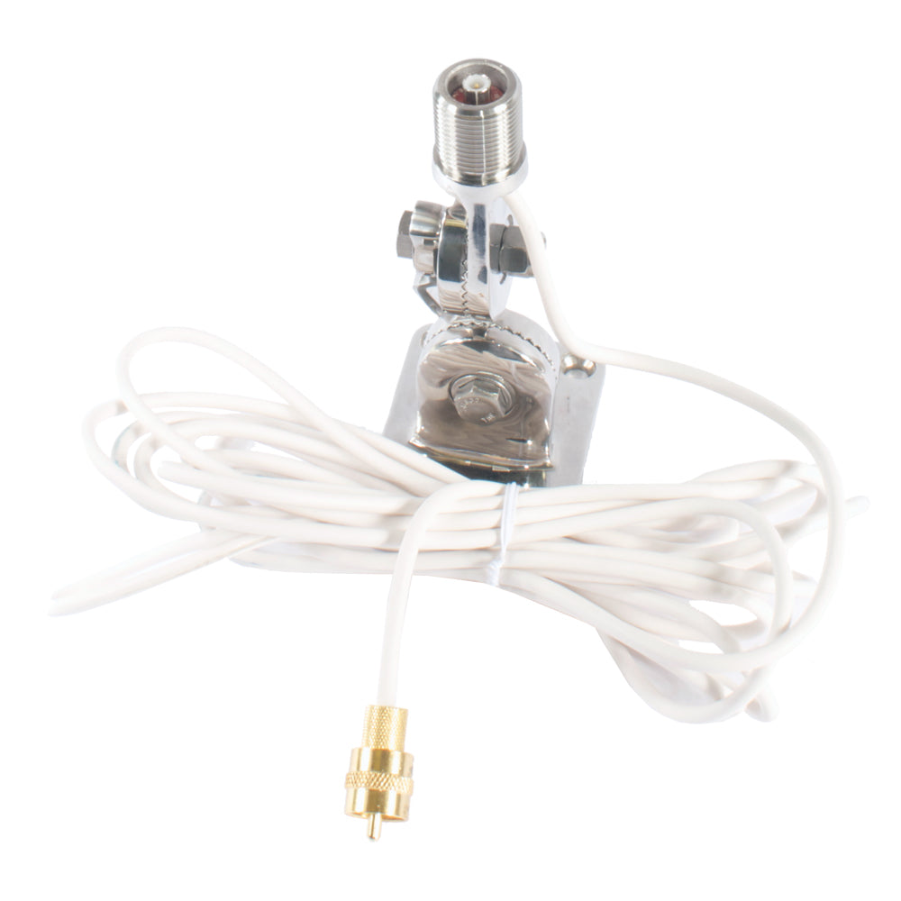 Shakespeare Quick Connect SS Mount with cable for quick connect antenna installation on marine or RV setups.