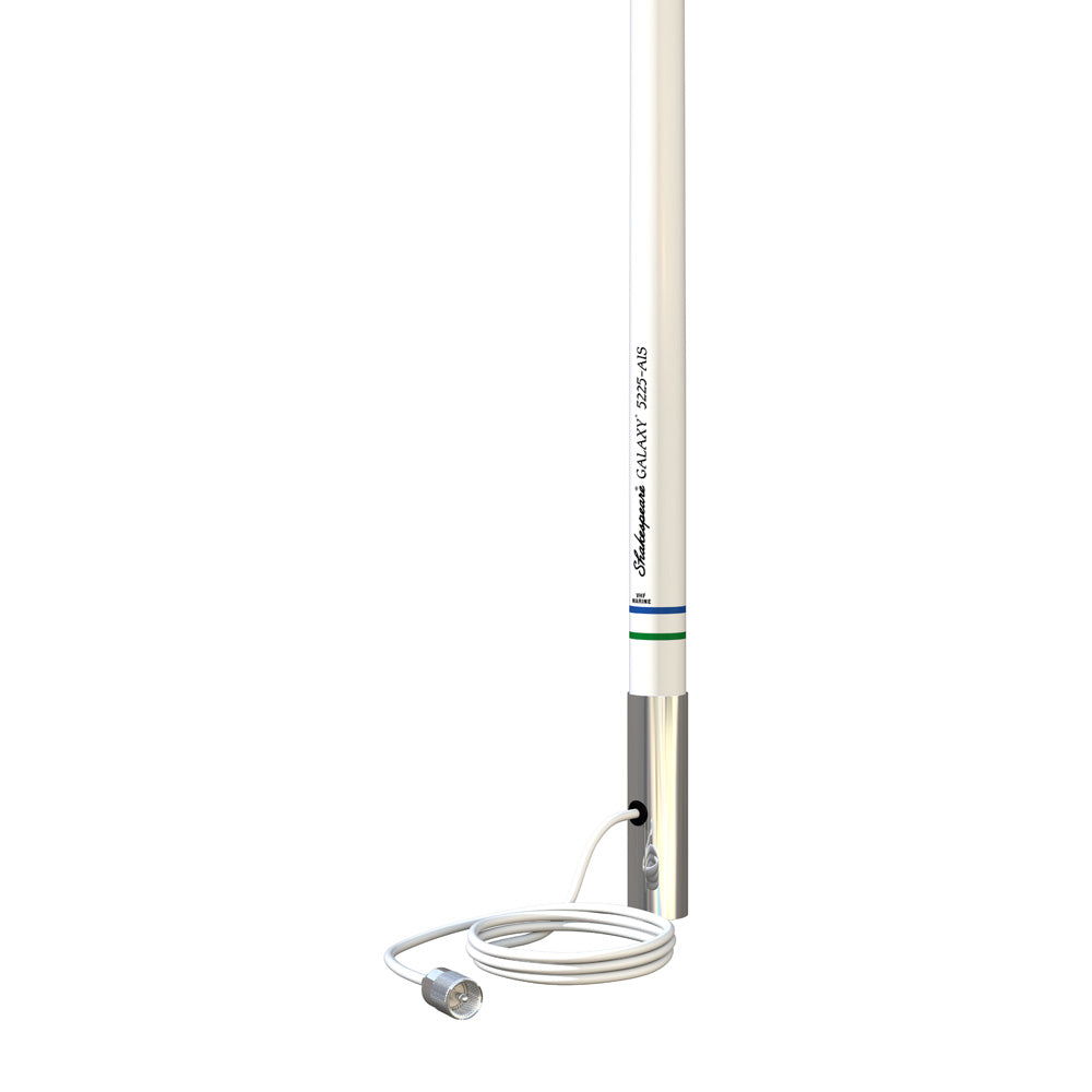 Shakespeare AIS 8' Galaxy AIS antenna with 6dB gain and stainless steel ferrule, designed for marine communication.