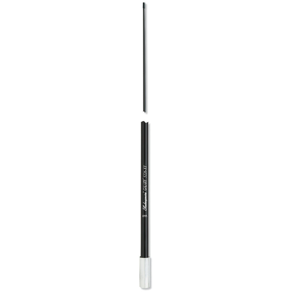 Shakespeare Galaxy 5226-XT 8-foot black VHF antenna with 6dB gain, designed for marine radio communication.
