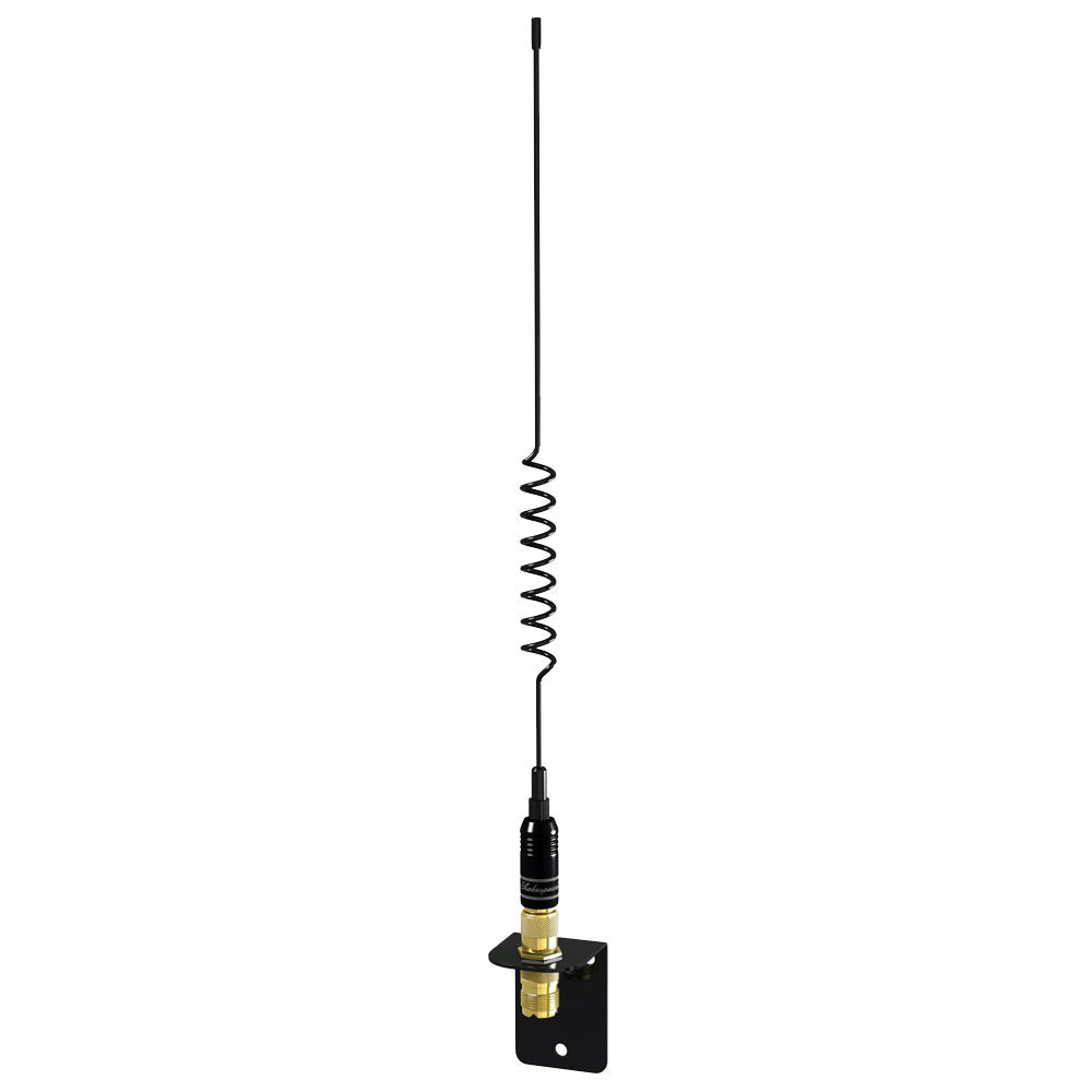 Shakespeare VHF 15-inch black stainless steel whip antenna with mounting bracket included for marine or radio communication use