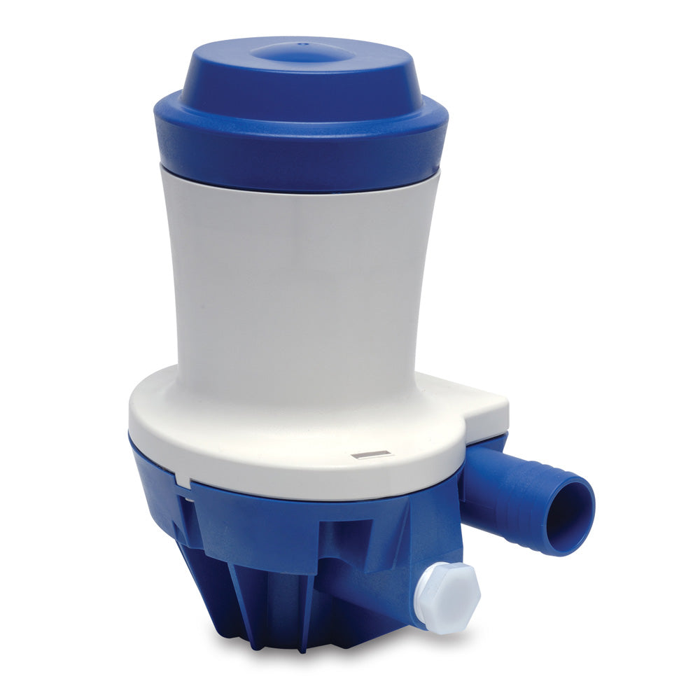 Shurflo by Pentair High Flow Livewell 1500 Pump in black, 12 VDC, 1500 GPH flow rate, mounted on boat livewell system.