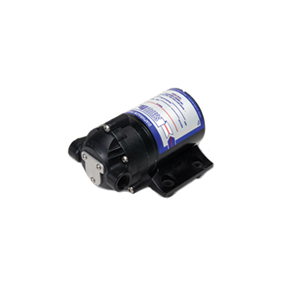Shurflo by Pentair 12VDC Standard Utility Pump for transfer applications, showing the compact pump with inlet and outlet ports.