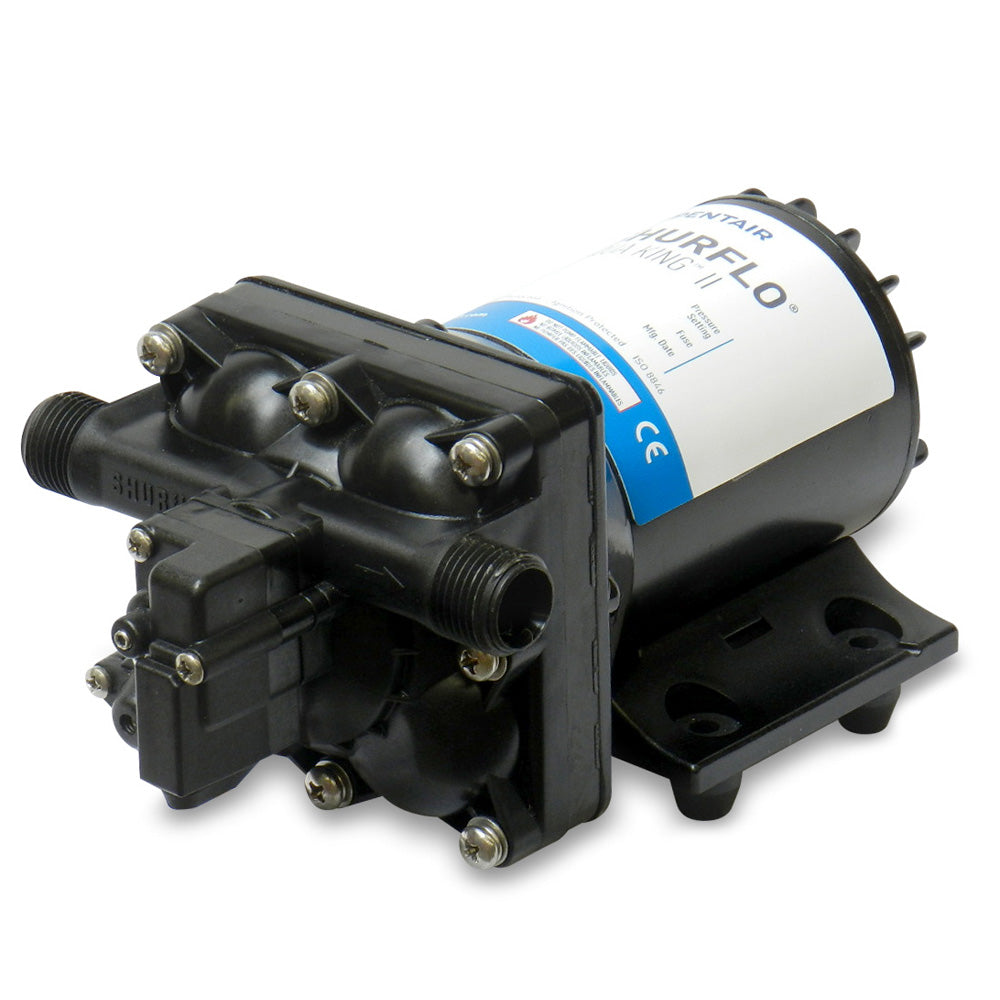 Shurflo by Pentair Aqua King II Junior 12VDC freshwater washdown pressure pump, 2.0 GPM, compact and durable design.