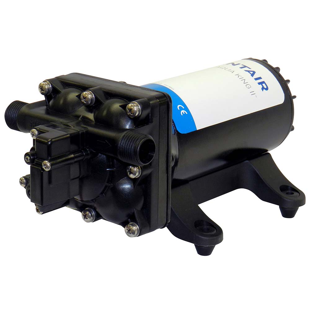 Shurflo by Pentair King II Premium 4.0 24VDC freshwater pressure pump with strainer and fittings, designed for washdown use.