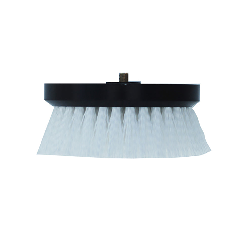Shurhold 6-1/2-inch stiff cleaning brush designed for dual action polishers, ideal for detailed cleaning and surface prep.
