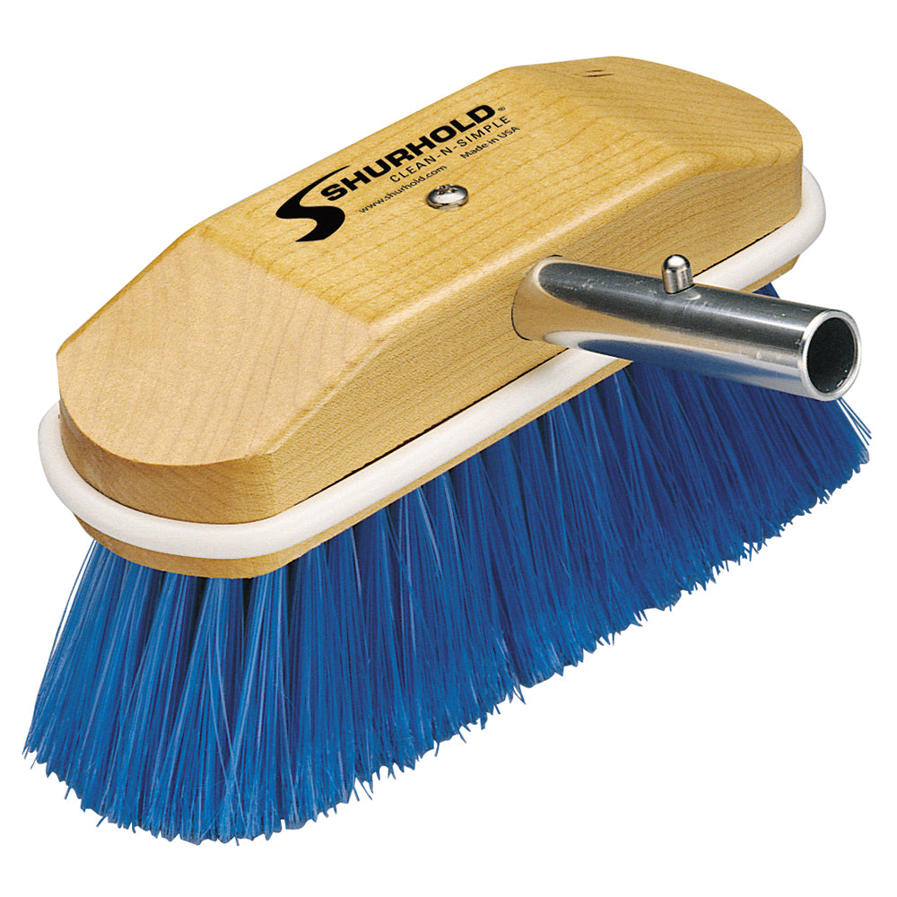 Shurhold 8-inch nylon soft cleaning brush for windows, hulls, and wheels, ideal for gentle scrubbing and surface cleaning.