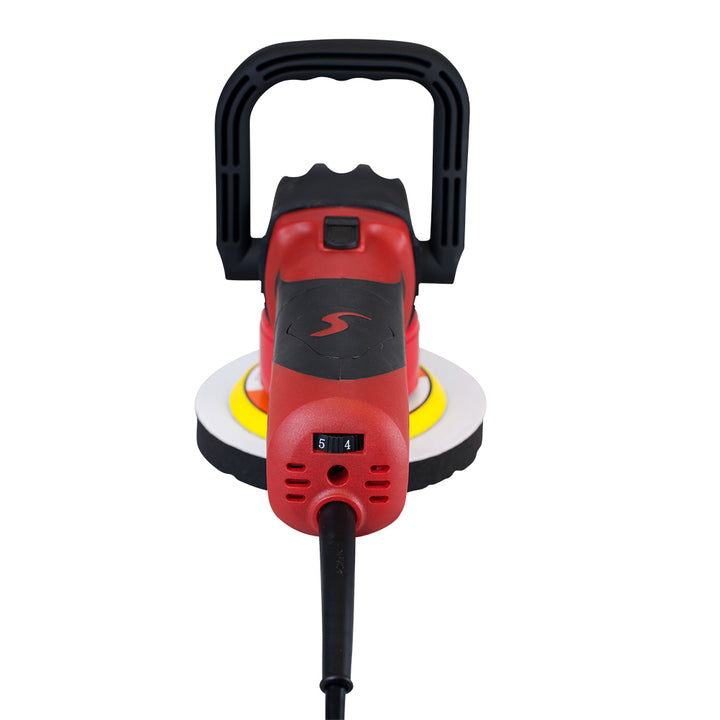 Shurhold Dual Action Polisher for cleaning with ergonomic handle and dual action spinning head, ideal for polishing vehicles.