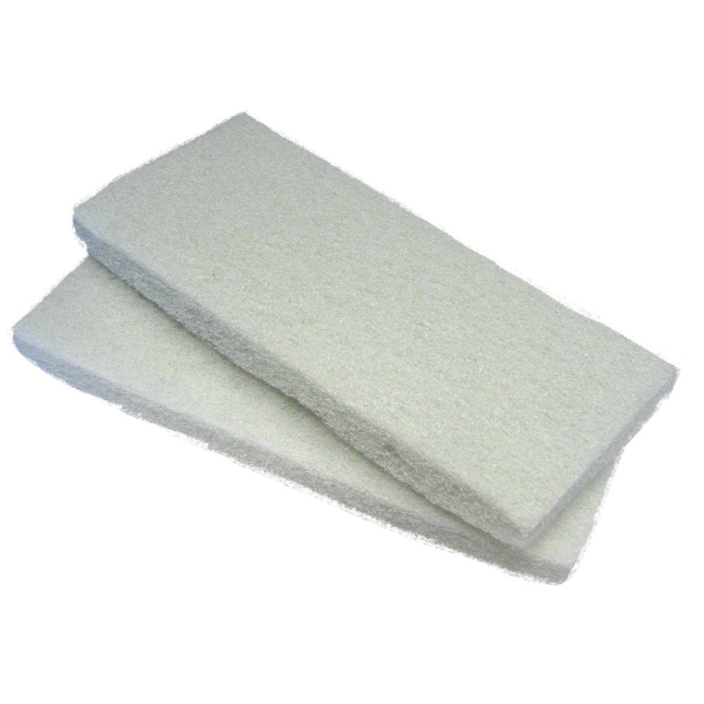Shurhold Shur-LOK Fine Scrubber Pad 2-Pack for cleaning, showing two grey scrubber pads with textured surface.