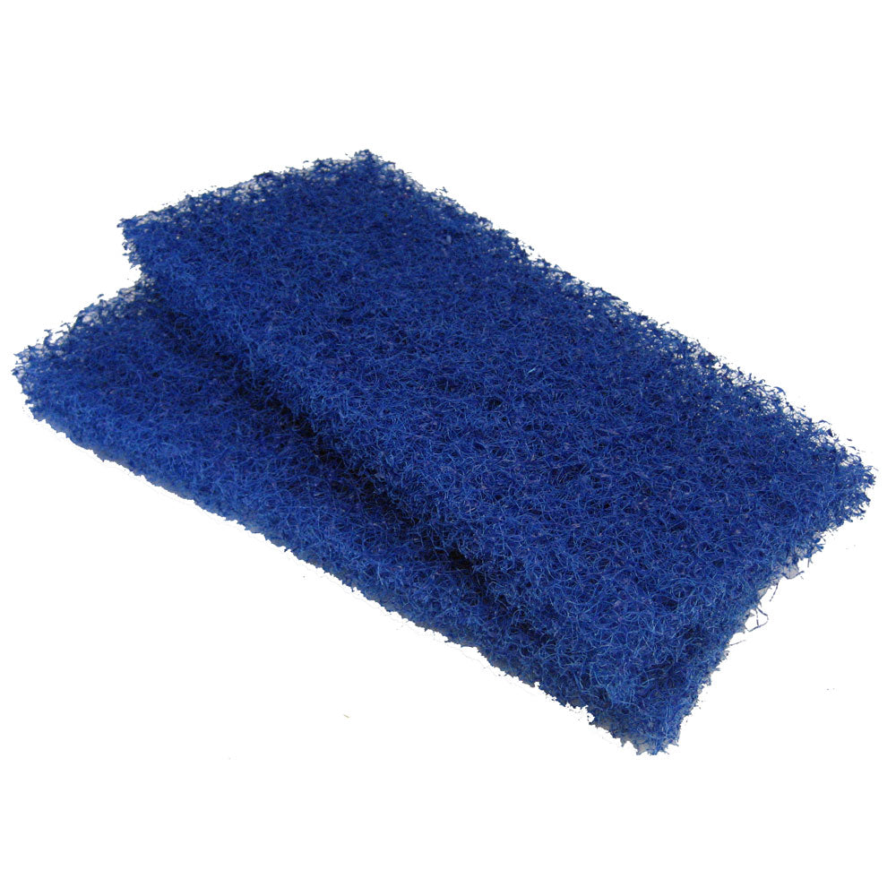 Shurhold Shur-LOK Medium Scrubber Pad 2-pack for cleaning, showing textured surface for scrubbing tasks.