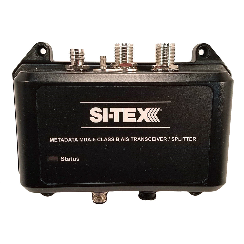 SI-TEX MDA-5 Hi-Power 5W SOTDMA Class B AIS transceiver with built-in antenna splitter and long-range Wi-Fi connectivity.