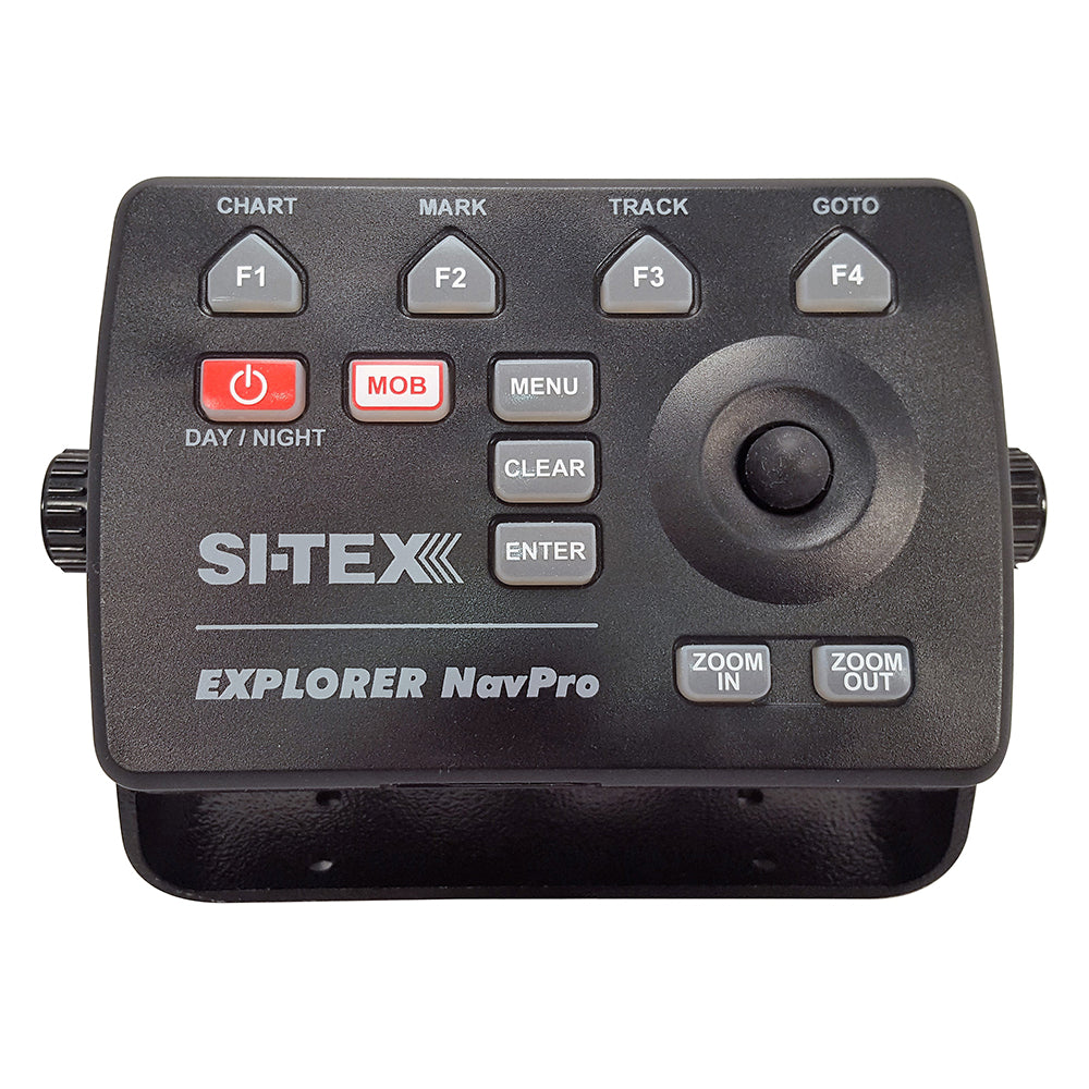 SI-TEX Explorer NavPro GPS chartplotter with Wi-Fi, no GPS antenna, marine navigation device, black display screen, and control buttons
