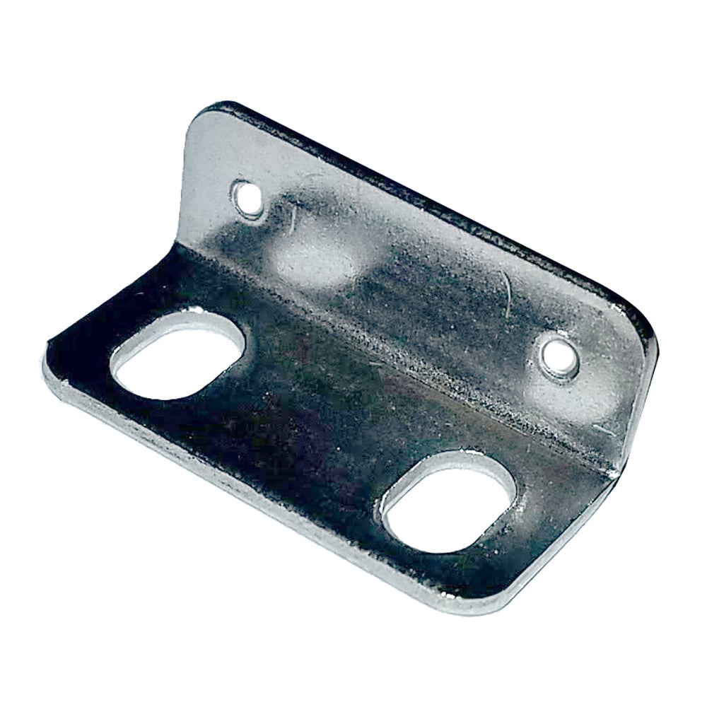 Stainless steel Southco fixed keeper latch designed for pull-to-open doors, showcasing durable metal construction and secure installation.