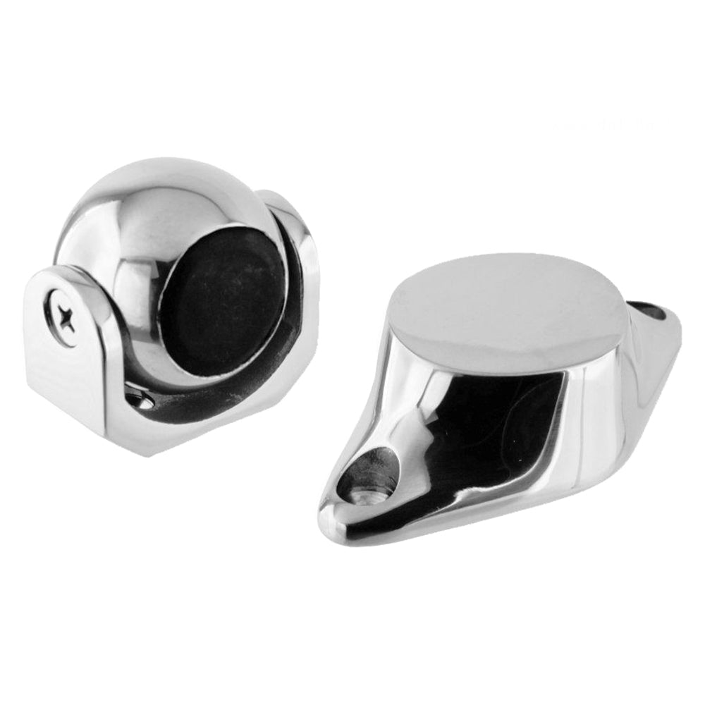 Southco stainless steel magnetic door and window holder latch on a proud surface, designed for secure door and window holding.