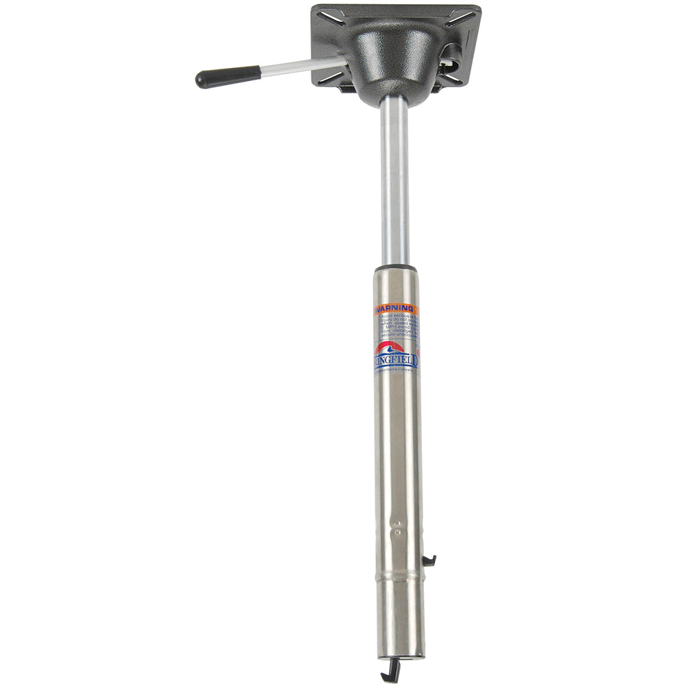 Springfield Marine Spring-Lock Power-Rise adjustable stainless steel sit-down pedestal for boat seating with locking mechanism