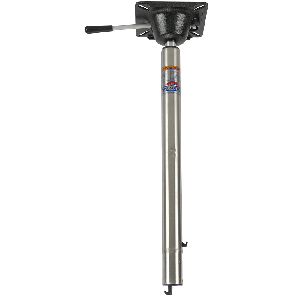 Springfield Marine stainless steel Spring-Lock Power-Rise adjustable stand-up pedestal for boats, featuring a durable, sleek design